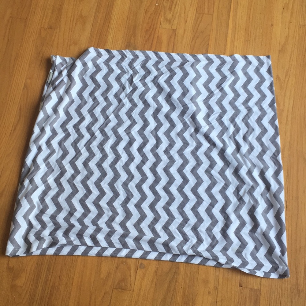 Cotton grey chevron breastfeeding infinity scarf